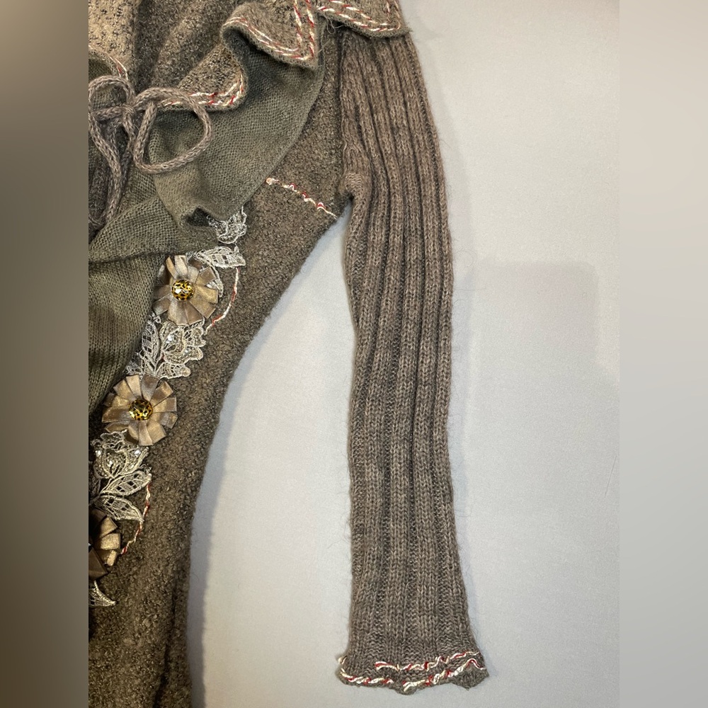 Forla Paris Drape-Front Ruffle Duster Cardigan, Bohemian & Romantic - Medium - Picture 12 of 17